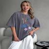 European and American New Fashion Casual Washed Distressed Loose Print T-shirt Top Printed Loose T-shirt