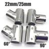 22/25/30mm Boat Fitting Tee Connector Stainless Steel Tee Split Connector 60/90 Degree Tee Fitting for Boat Hand Rail Fitting