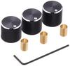 HATA Iris Knurled Straight Knob Black Set (6.4, Dot)
