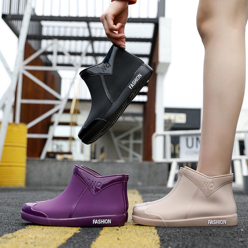 Women's Rain Shoes Fashion Trend Adult Short Tube Waterproof Anti Slip Boots