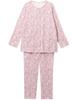 Relax Long Long Cotton Kind Top and Bottom Open CDW484 PI [Wacoal & Sleep] Pajamas, Sleeves, Pants, 100% (Body), Warm, Design, Set, Front, Women's