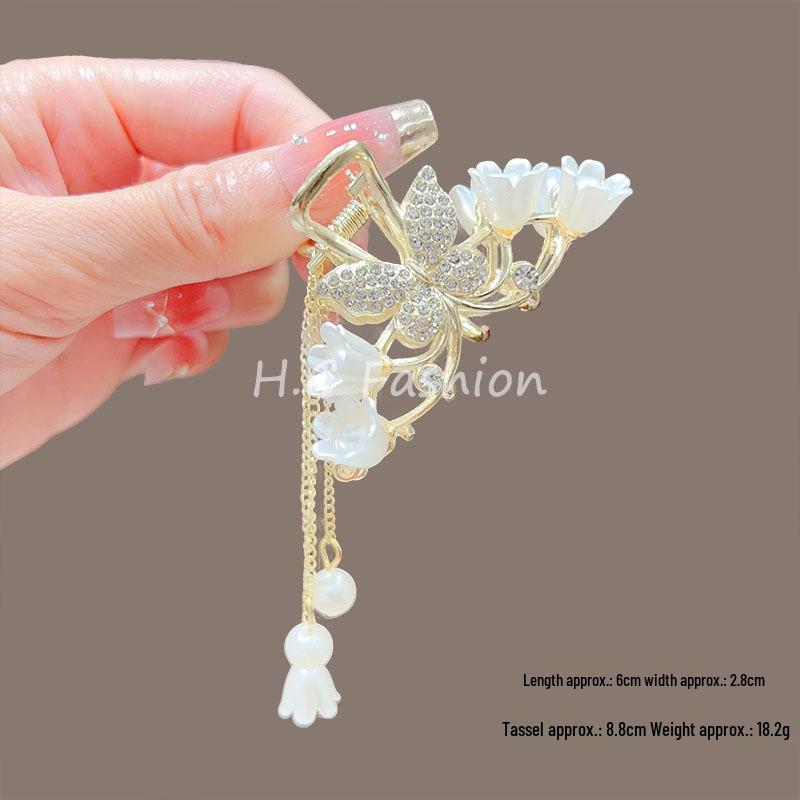 Elegant Metal Butterfly Hairpin with Tassel Pendant for Women, 2025 New Style