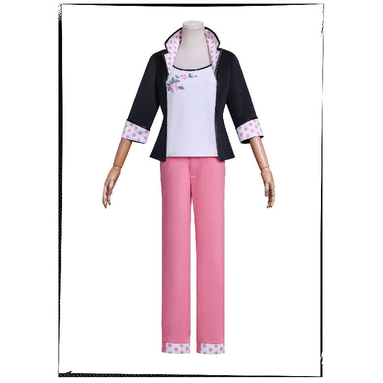 Miraculous Ladybug Season 6 Marinette Dupain-Cheng Casual Cosplay Costume Outfit with Pink Long Pants & Blazer Ladybug Noir Civilian Clothes for