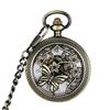 Butterfly Dragonfly Flip Retro Copper Mechanical Pocket Watch