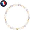 Bracelet - - Genuine Freshwater Cultured Pearl 4-5 Mm - Yellow Gold - Multicolor - 18 Cm
