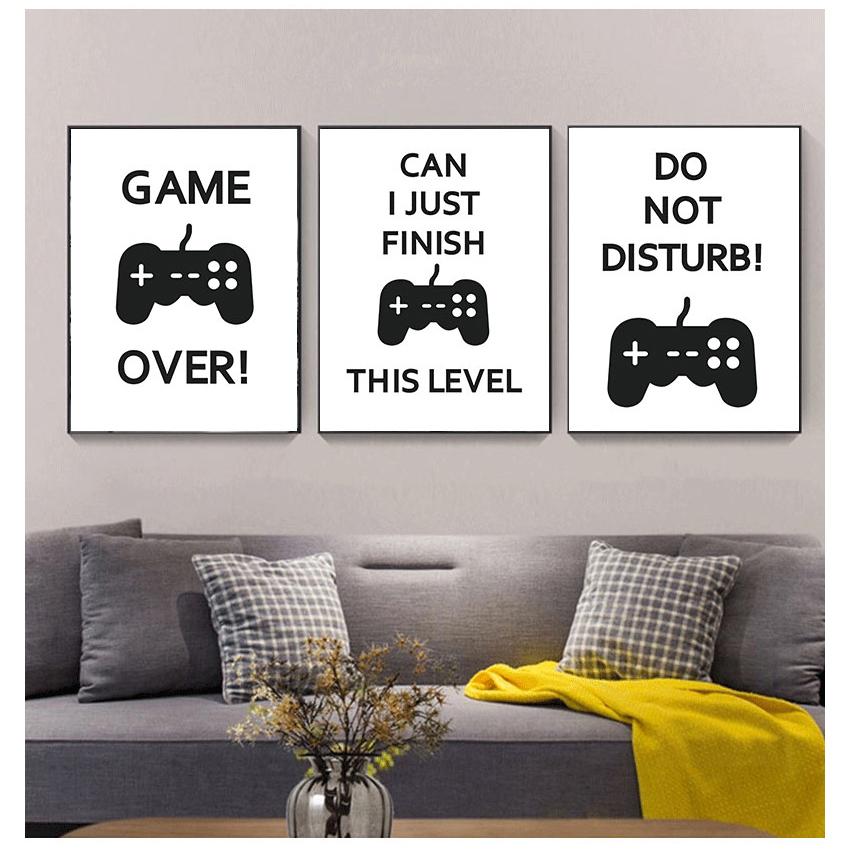 Black and White Posters, Teenage Boy Bedroom Decoration, Game Quotes, Art Canvases, Painting Pictures, Game Room Wall Decoration
