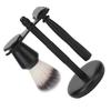 Double Edge Manual Clipper Kit Holder Base Alloy Nylon Hair Brush Manual Beard Trimmer Set