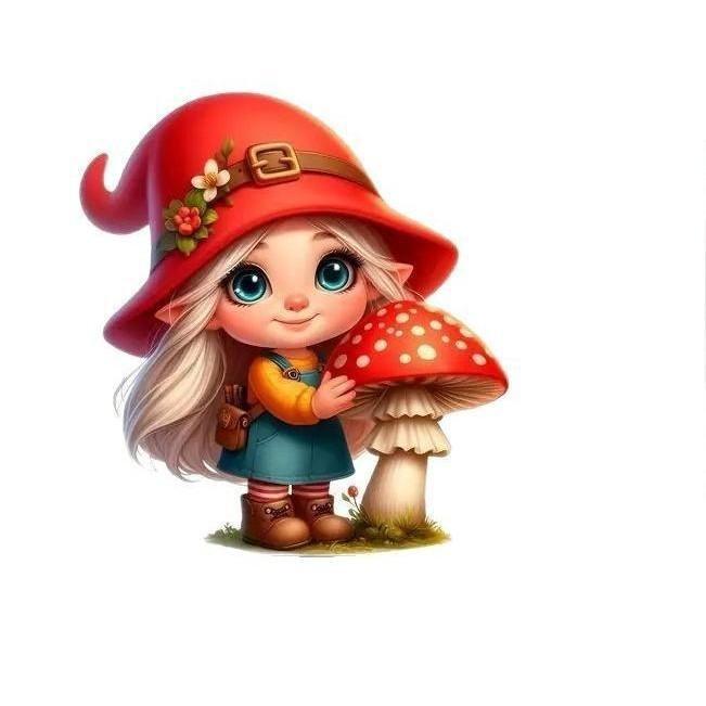 Little Car Acrylic Red Riding Mushroom Girl Keychain Pendant Vehicle Interior