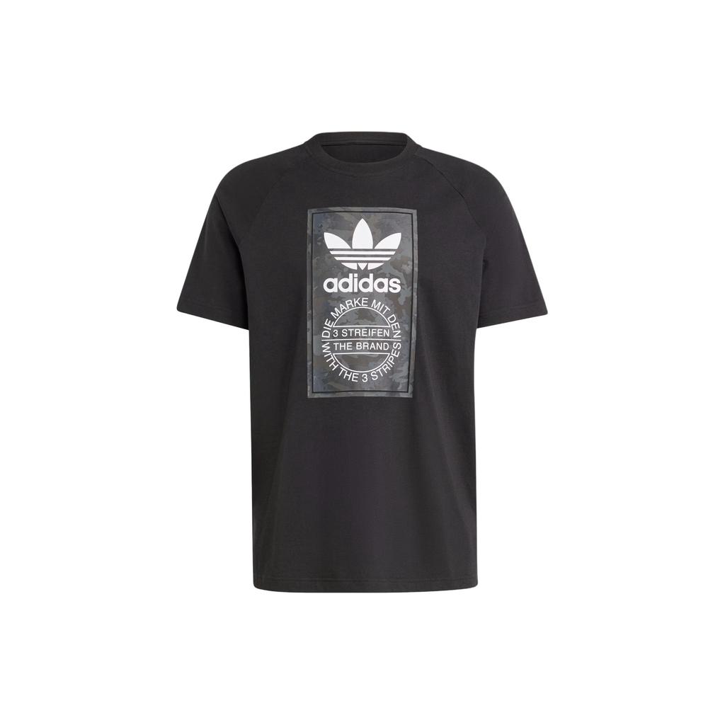 Adidas Camo Tongue Tee Black Men Streetwear IS0236