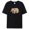Sloth Cartoon Sweet 90s Cute Graphic T-shirt Print T Shirt Short Sleeve Summer Clothes Women Clothing Fashion Basic Tee Top