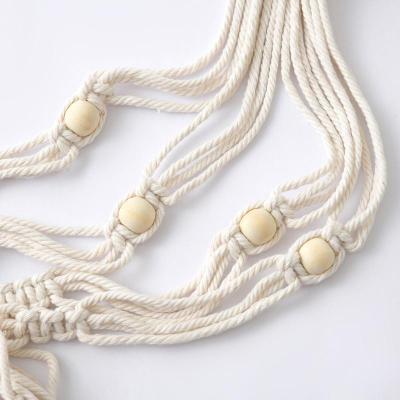 Handmade Weaving Cotton Plant Hanging Basket Rope Macrame Basket Cord Garden Hanging Basket Holder Houseplant Display Rope