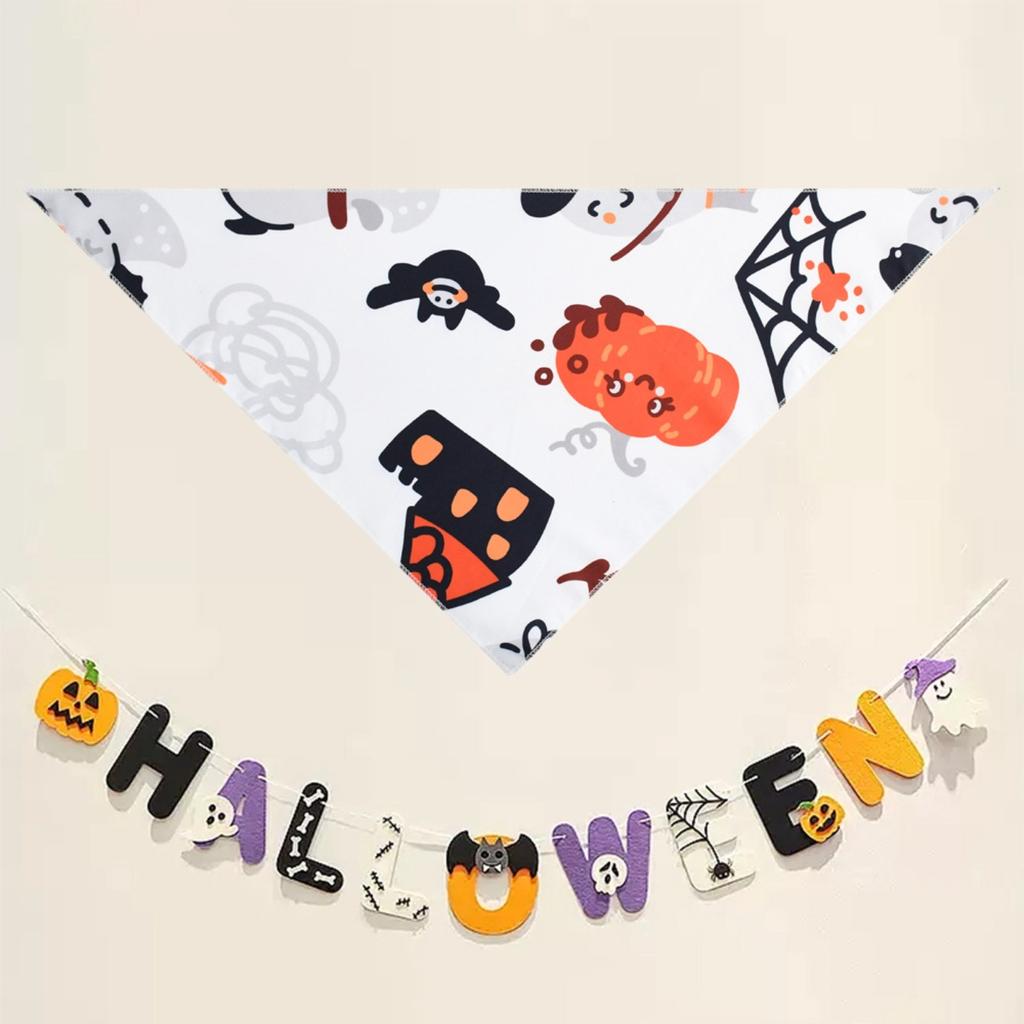 Halloween Ghost Pet Bandana Cute And Versatile Cat And Dog Pet Bib