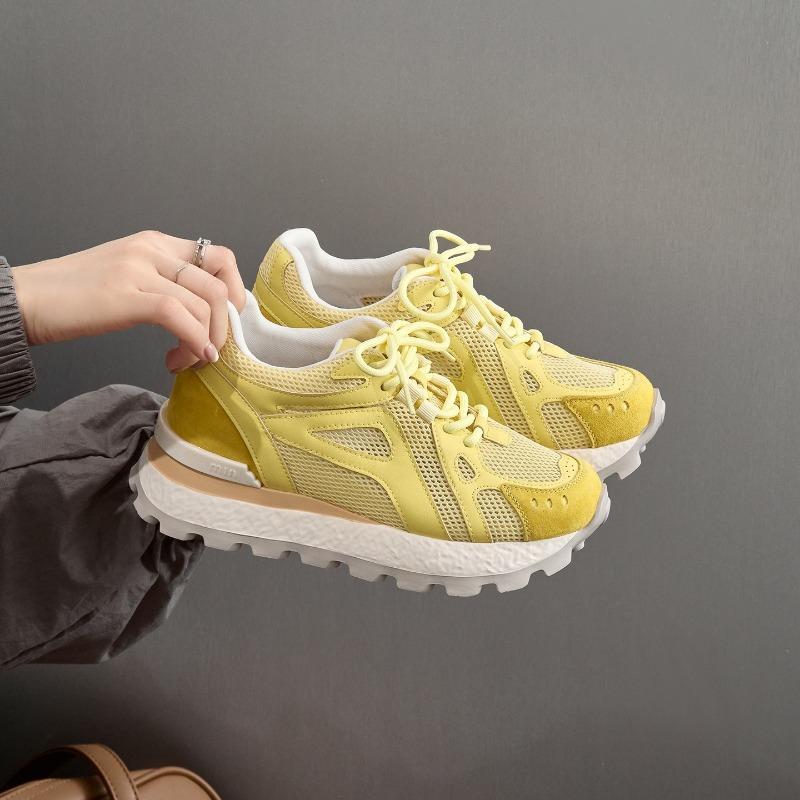 Thick-soled Inner Height Increase for Women's Autumn New Breathable Casual Versatile Muffin Sole Sneakers for Women