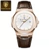 Luxury Casual Watch Top Brand Fashion Square Dial Stainless Steel Calendar Luminous Waterproof Men Watch Male Clock