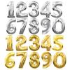 32 Inches Gold Silver Number Foil Balloons Digit 0-9 Air Ballons Birthday Party Wedding Decor Air Baloons Event Party Supplies