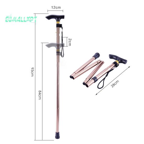 Walking Stick Anti Slip Multifunctional Aluminum Alloy Five-section Telescopic Collapsible Trekking Poles for Outdoor Mountaineering