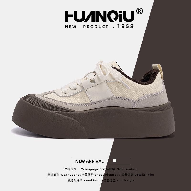 Global Platform Casual Board Shoes Women's ZHQ68209 Spring New Student Height Increase Versatile Height Increase Casual Women's Shoes