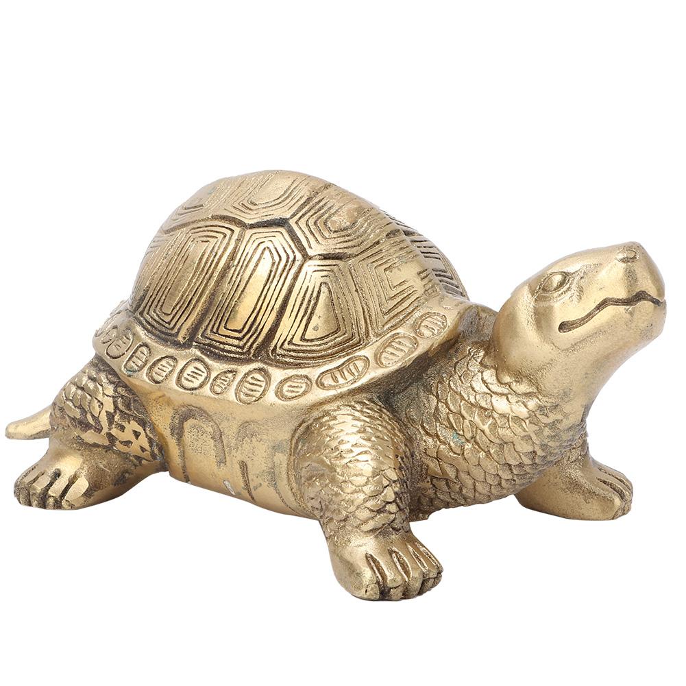 Pure Brass Handmade Longevity Tortoise Home Feng Shui Ornament Gift Symbol of Peace
