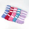 Cozy Colorful Female Hosiery Girls Women Fashion Full Toe Socks Cotton Sock Stripe Toe Separated