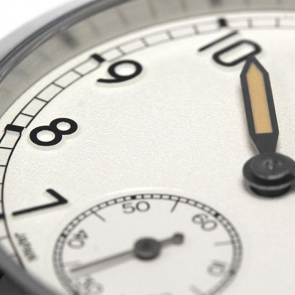 Часы KNIS Varnish Made in Japan с ретро-ремешком, сапфировым стеклом, водонепроницаемостью 10 АТМ, кремово-белым циферблатом, черной кожей, мужские KN003-WHBKLE