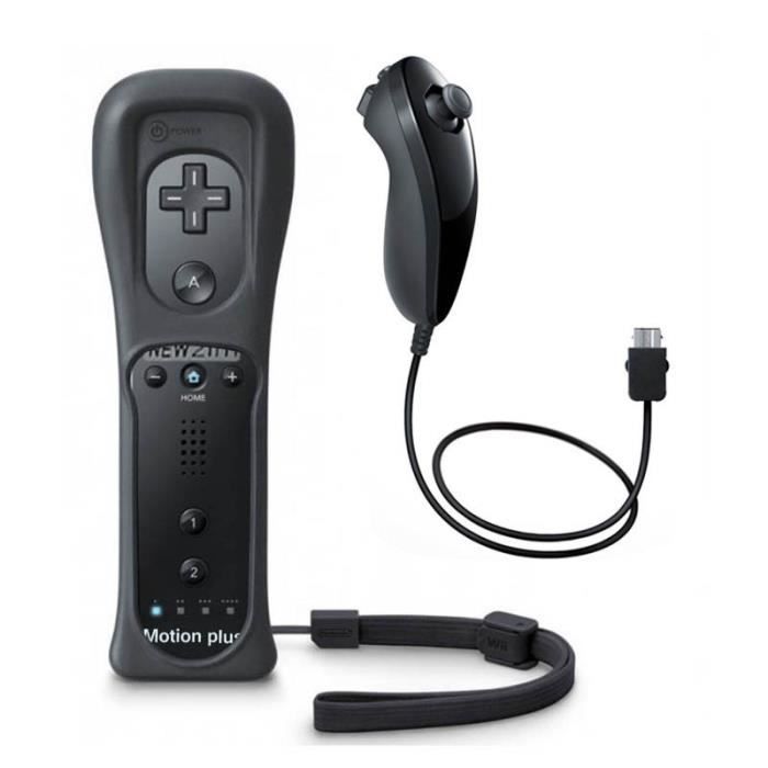 Gamepad - Wii - 2 In 1 - Built-in Motion Plus - Wireless - Black