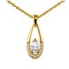 [F7104] - Gold Plated Necklace 'Scarlett' White - 24x10 Mm