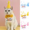 1 Set Pet Saliva Bib Super Soft Fade-Resistant Yarn Birthday Themed Pet