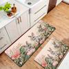 1Pcs Anti Fatigue Kitchen Rugs, Rabbits Flowers Print Waterproof Non-Slip Thick Cushioned Kitchen Mat Heavy Duty Comfort Standing Mat for Kitchen