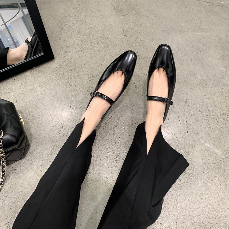 Shallow Mouth Women's Single Shoes Flat Bottom Comfortable Pointed Toe Female Mary Jane Solid Color Womens Shoes Autumntime
