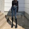 2022 Winter Fashion Women Korean Stytle High Waist Skinny Jeans Vintage Elastic Cotton Denim Harajuku Trend Pencil Pants Woman