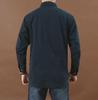 Men's Casual Loose-Fit Long-Sleeve Shirt - Solid Color, Large Size, Autumn Workwear with Pocket
