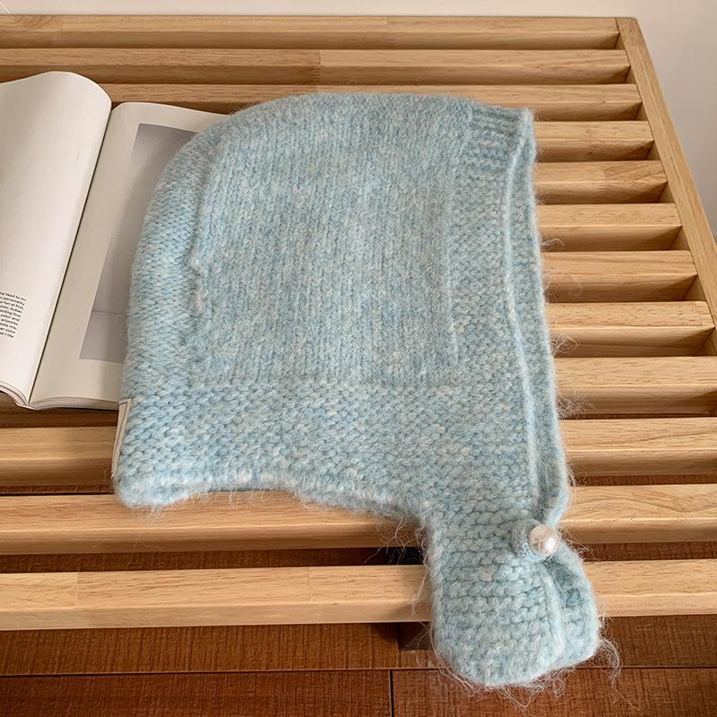 New Year's Red Hat Scarf One Piece Women's Winter Korean Style Warm Knitted Woolen Hat Ear Protecting Balacrafa