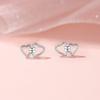 Interlocking Love Stud Earrings Women's Simple Niche Design Sense Hollow Double Heart Earrings Small Fresh Commuter Earrings