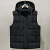 Winter Men's Warm Vest Hooded Plus Size Casual Sleeveless Parkas Man Fashion Thick Jackets