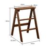 Household Solid Wood Folding Ladder Folding Chair Thickened Climbing Wooden Step Stool (Natural Wood Color)