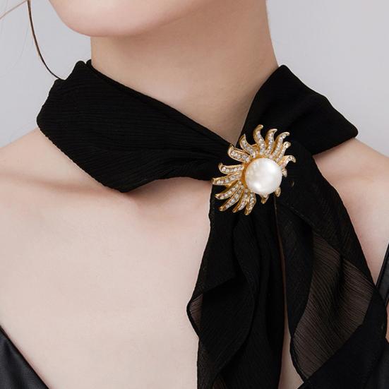 Пряжка для шарфа Кольцо для рубашки Зажим-слайдер Кольцо для шарфа Цветок Солнце Стразы Пряжка для шарфа Аксессуар для одежды для свиданий вечеринок мероприятий