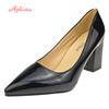 Fashion Aphixta Shoes Women Pointed Toe Pumps Sapato Feminino 7.5cm High Square Heels Patent Leather Fashion Work Black Party Shoes