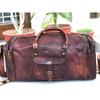 Genuine Leather Travel Duffel Bag Weekender Luggage Goat Leather Duffle Bag