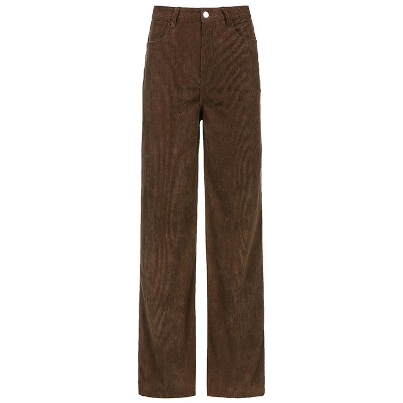 Corduroy Baggy Joggers Women Vintage Wide Leg Pants Brown Low Waist E Girl 90s Aesthetic Trousers Female Sweatpants