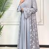Ramadan Eid Prayer Lace Abaya Two Piece Set Inner Dress Women Flare Sleeve Long Abayas Kaftan Djellaba Dubai Party Vestidos