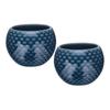 Uxcell 2-Piece Handmade Tea Bowl, 150ml5oz, Chinese-Japanese Ceramic Tea Bowl, Gongfu Tea Set, Dark Blue, for Home or Gift
