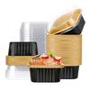 40Pcs Mini Cake Pans with Lids Tin Foil Bowls Food Grade Disposable Baking Containers Food Storage Foil Containers Versatile Cooking Bowls