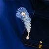 Versatile Pin Atmospheric Clothing Corsage Multipurpose Advanced Sense New Creative Design Personalized Rhinestone Feather Brooch