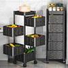 Multi-Layer Rolling Storage Cart Kitchen Organizer Stand Utility Trolley with Wheels for Home Kitchen Living Room