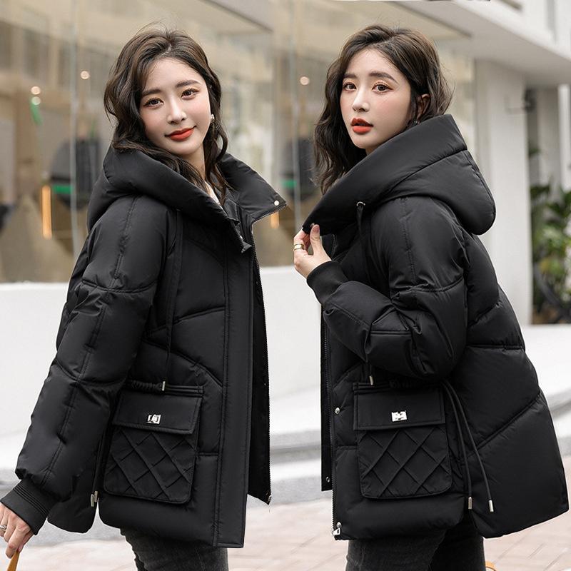 2024 Winter New Women's Jacket Parkas Thick Hoodie Cotton Padded Jacket Hoodie Loose Puffer Parka Jackets Outerwear Female