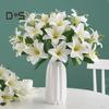 1Pc DIY Fake Flower Vivid Beautiful Lily High Simulation Flower Bouquet Wedding Decoration