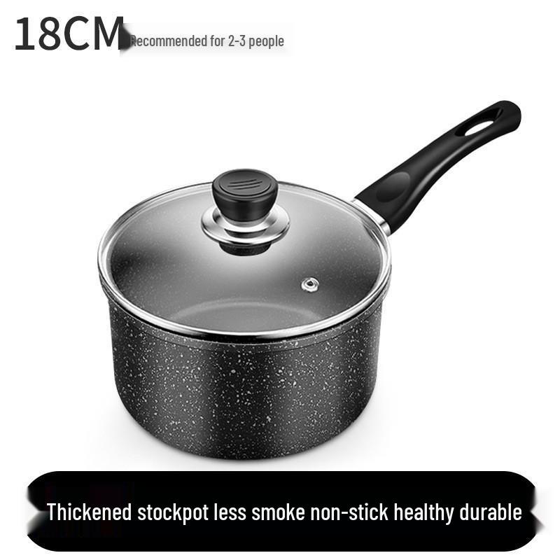 Mini Maifan Stone Milk Pot: All-in-One Ramen, Noodle, Fry, Boil, and Soup Pot for Home Cooking and Kids' Food.