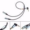1PC 3.5MM  Dual Y Audio Headset Jack Splitter Share Cable Adapter Golden Connector Earpiece for Earphone Headphone
