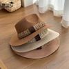 Top Hat Summer Outdoor Big Eaves Sunshade Hat Panama Vintage Jazz Straw Hat Children