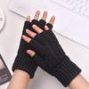 Autumn and Winter Camel Wool Warm Windproof Breathable Portable Simple Gloves Warm Cold Half-finger Gloves Outdoor Riding